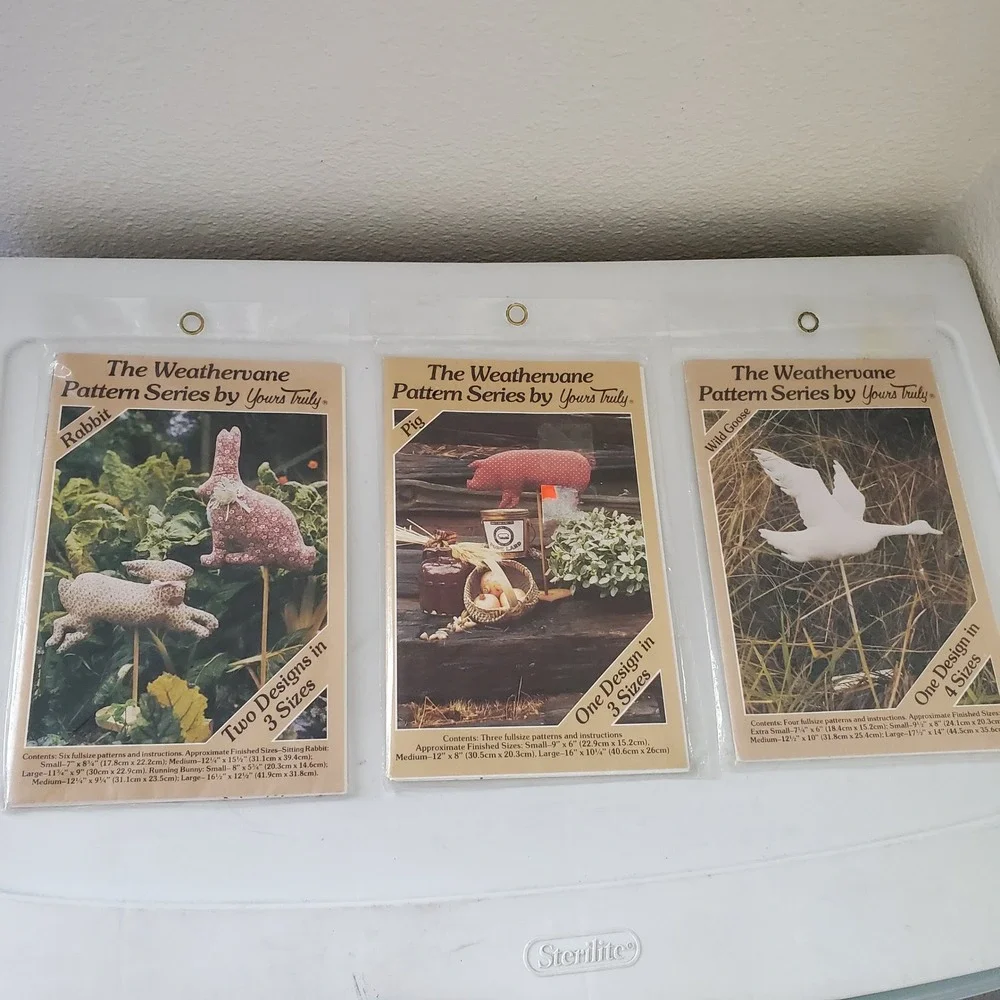 Vintage Yours Truly Weathervane Pattern Series Rabbit Pig Wild Goose 1982 1983